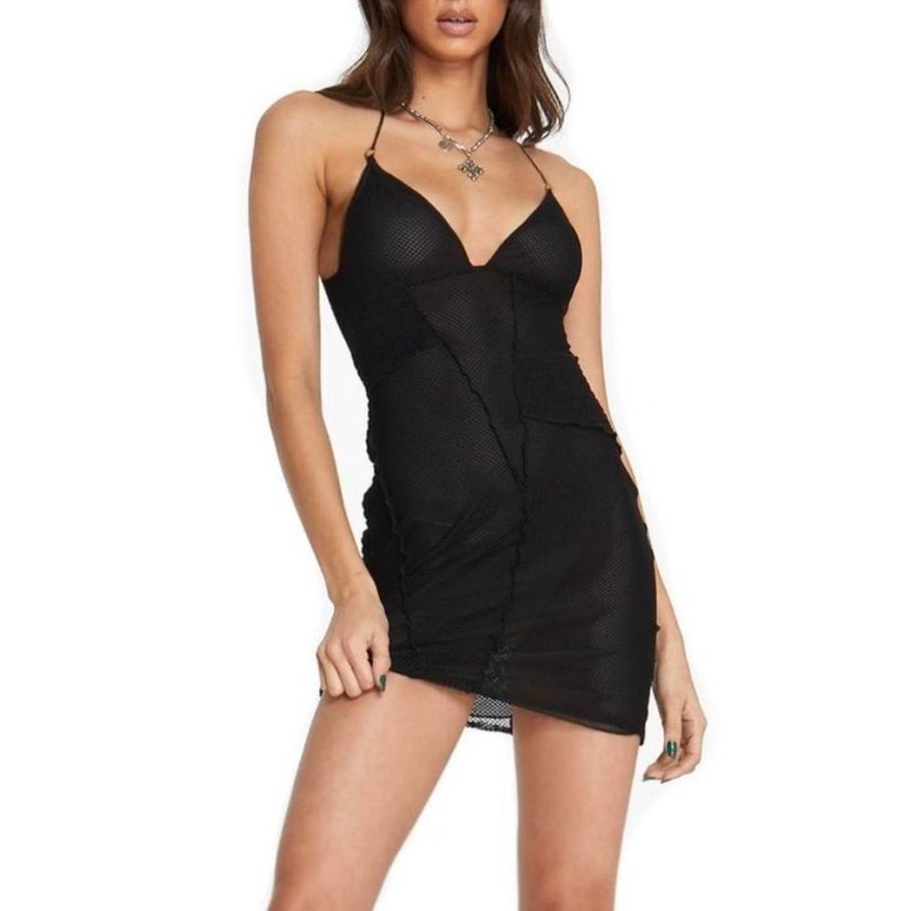 i am gia moss mesh mini dress